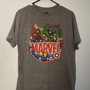 Marvel Gray Vintage Superhero Graphic Tee